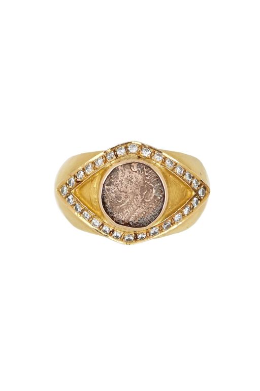18k Gold and Bronze Diamond Ring