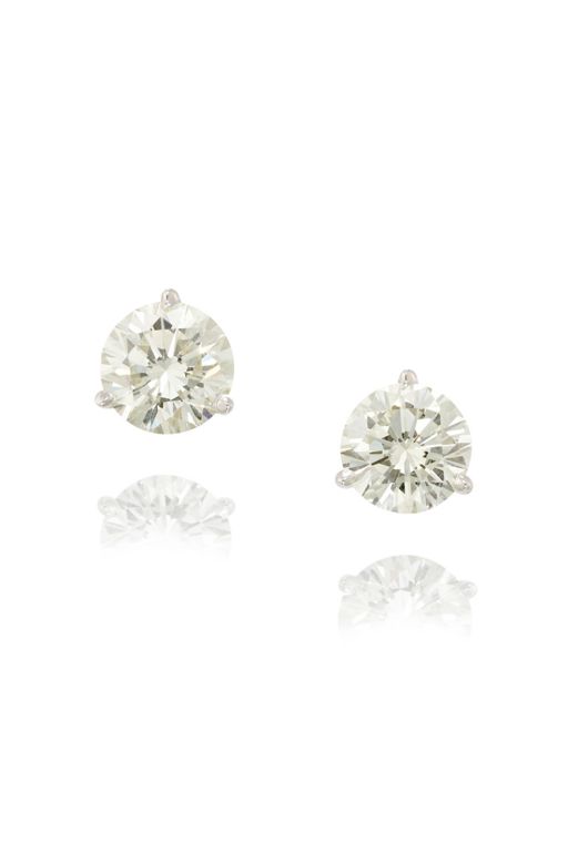 Pair of 14k Gold Diamond Earrings