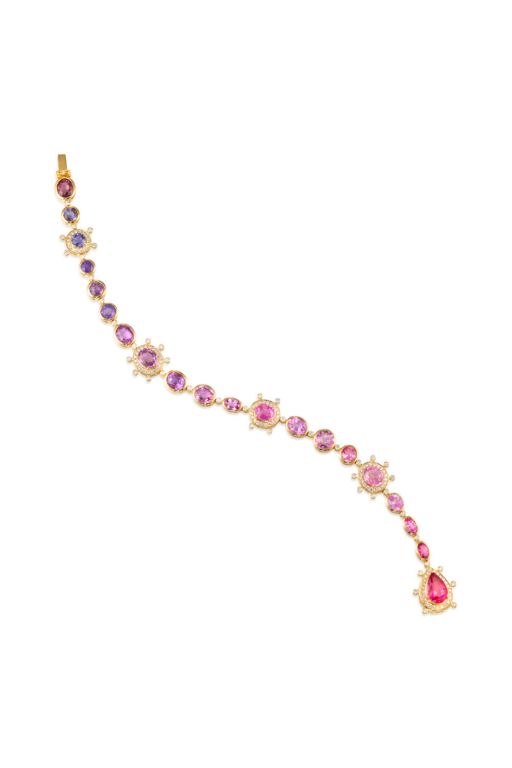 14k Gold Sapphire and Diamond Bracelet