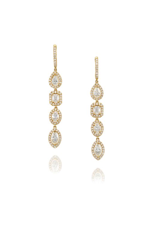 Pair of 18k Gold Diamond Earrings