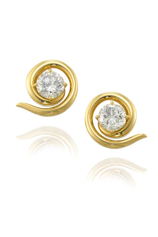 Pair of 18k Gold Diamond Earrings
