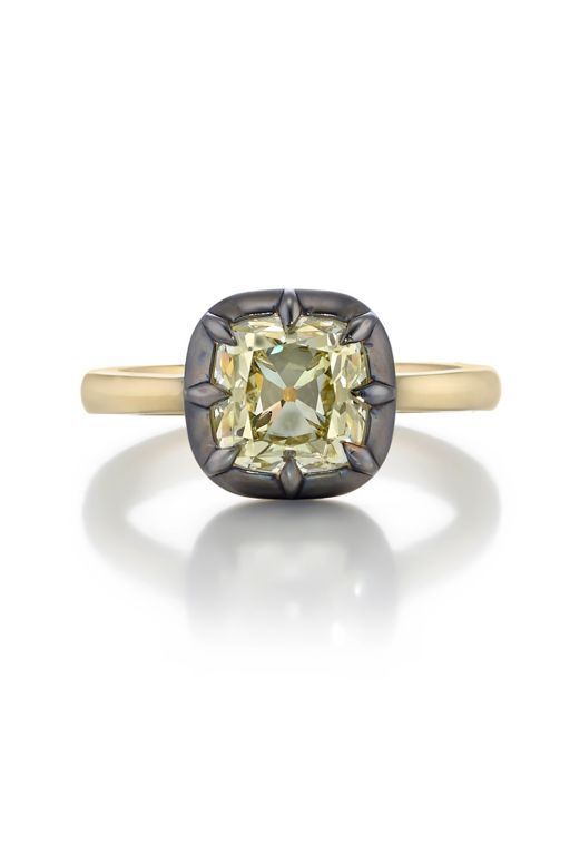 18k Gold and Silver Diamond Ring