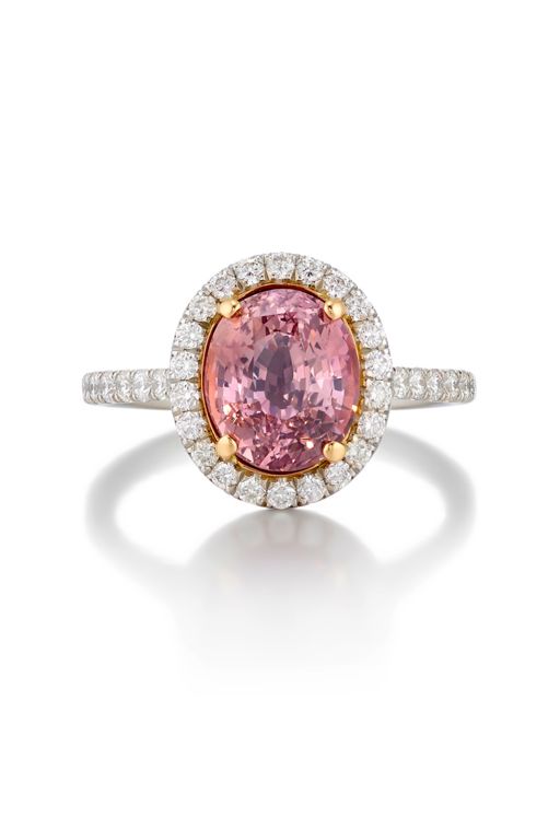 18k Gold and Platinum Sapphire and Diamond Ring