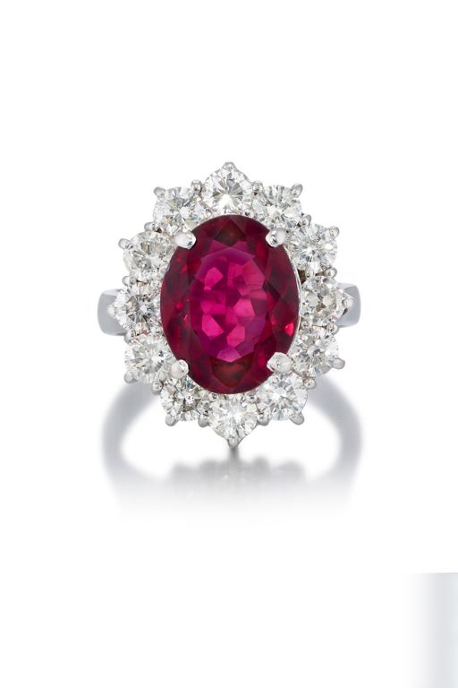 14k Gold Tourmaline and Diamond Ring