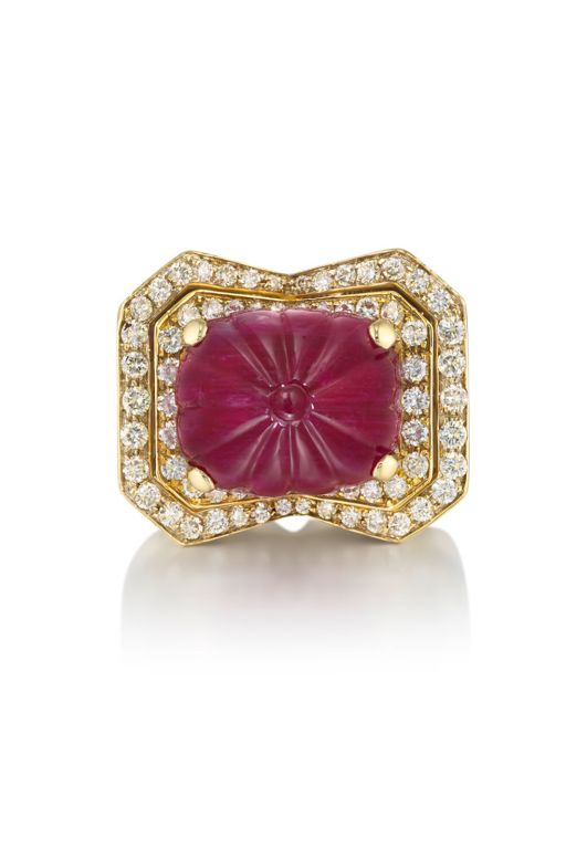 18k Gold Ruby and Diamond Ring