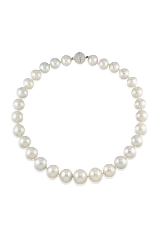 18k Gold Pearl and Diamond Necklace