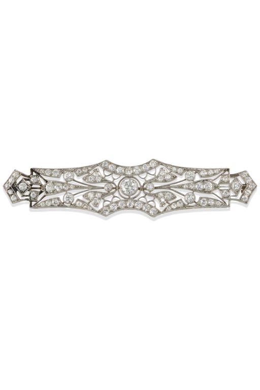 Platinum and Gold Diamond Brooch