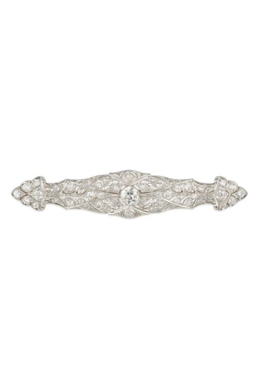 Platinum and Gold Diamond Brooch