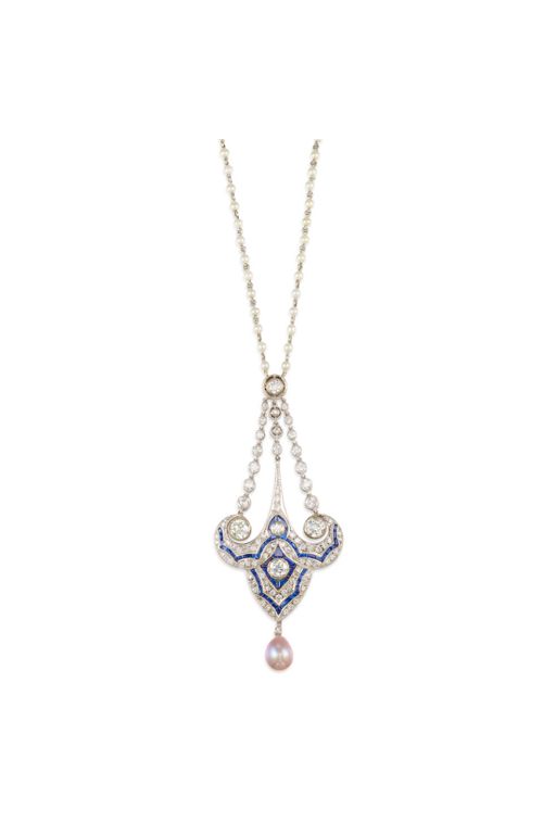 18k Gold Multi-Gem Pendant Necklace