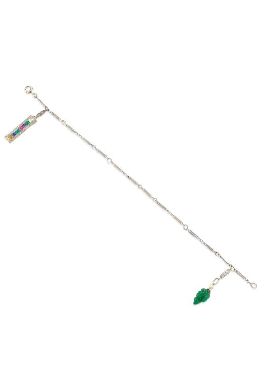 Platinum and Palladium Multi-Gem Bracelet