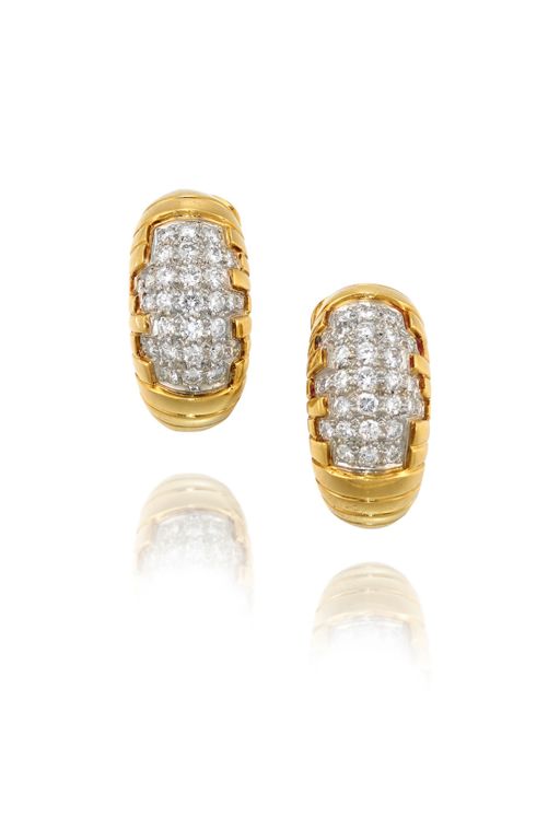 Pair of 18k Gold Diamond Earrings