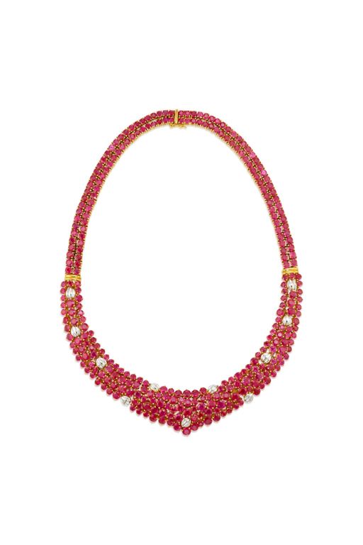 18k Gold Ruby Necklace