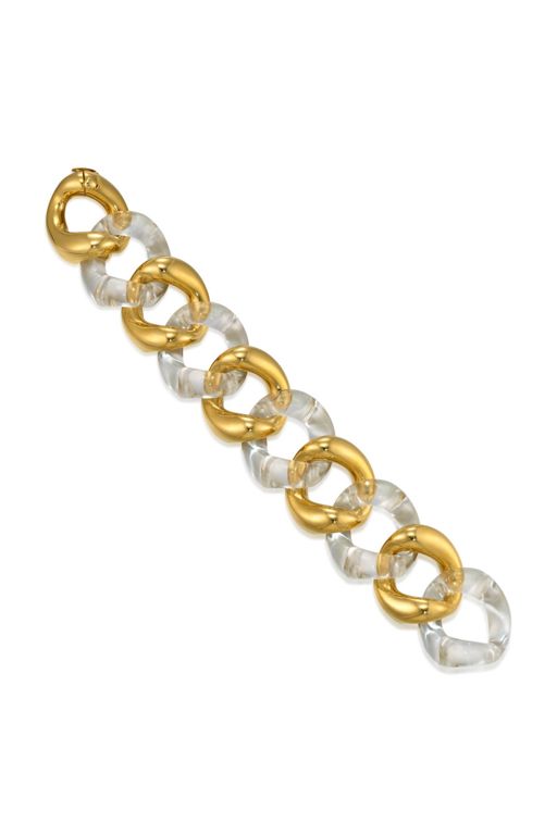 18k Gold Rock Crystal Bracelet