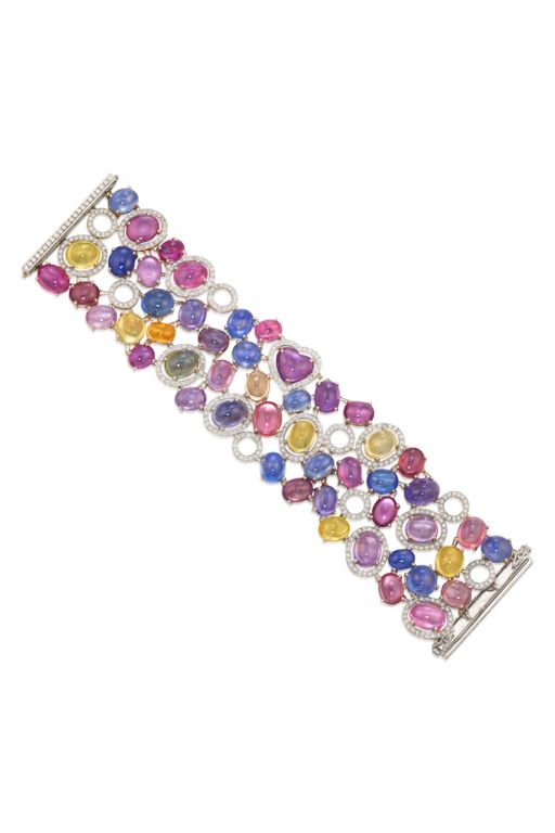 18k Gold Sapphire and Diamond Bracelet