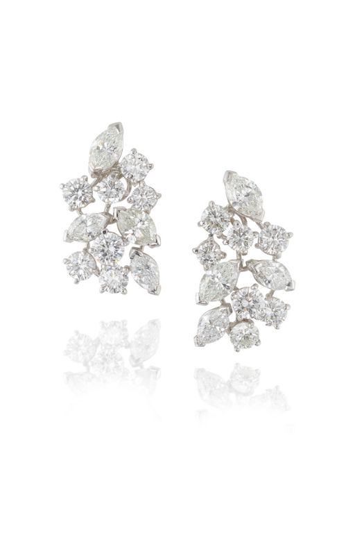 Pair of Platinum Diamond Earrings