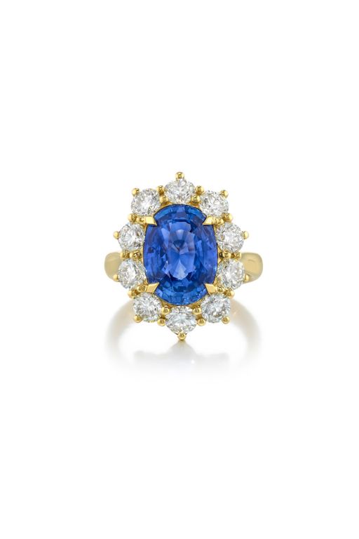 18k Gold Sapphire and Diamond Ring