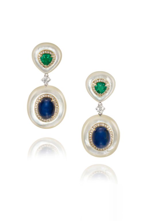 14k Gold Multi-Gem Earrings