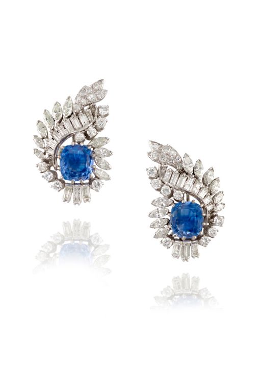 Multi-Metal Sapphire and Diamond Earrings