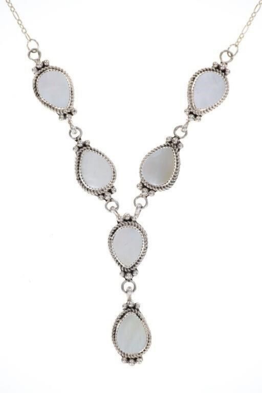 Sterling Silver Mother of Pearl Necklace