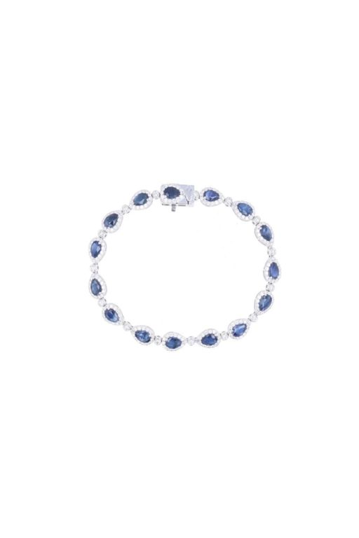 Platinum Sapphire and Diamond Bracelet