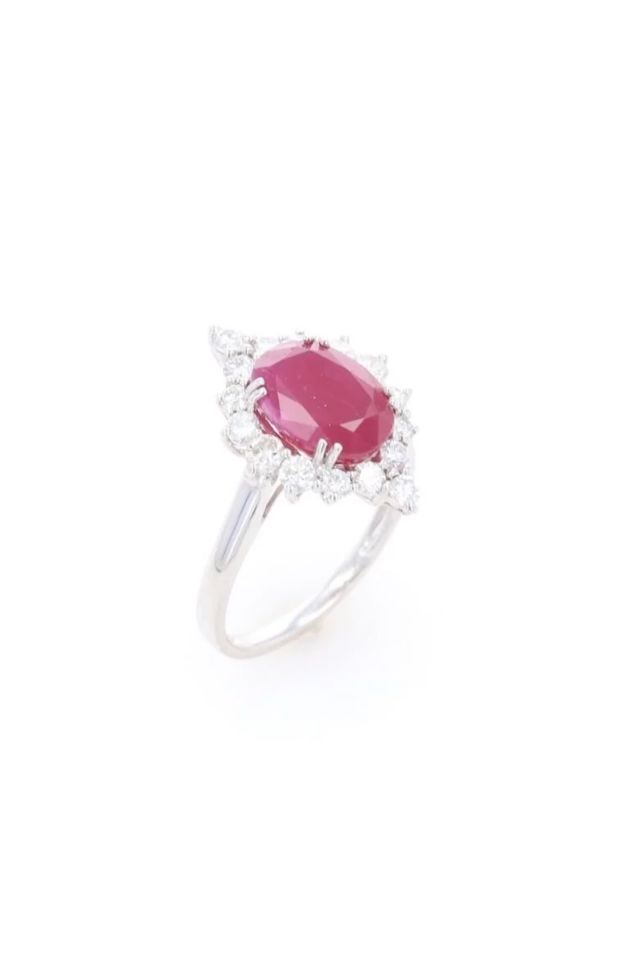 Platinum Ruby and Diamond Ring