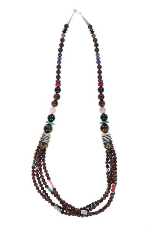 Sterling Silver Multi-Gem Necklace