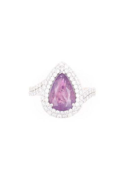 Platinum Sapphire and Diamond Ring
