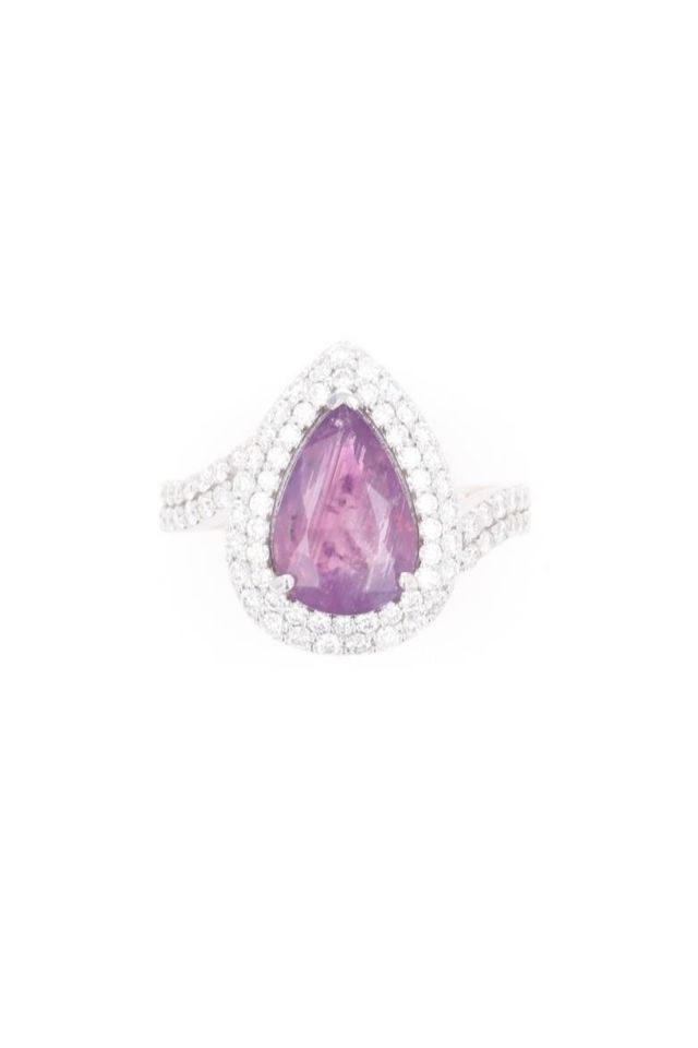 Platinum Sapphire and Diamond Ring