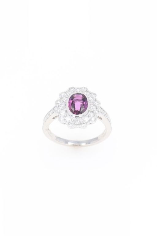 Platinum Sapphire and Diamond Ring