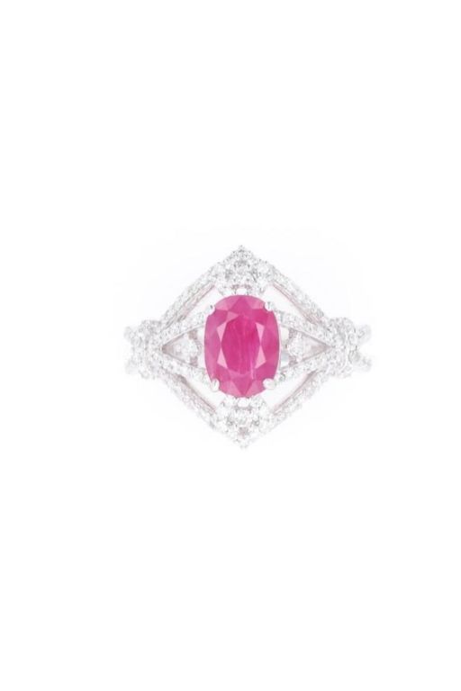 Platinum Ruby and Diamond Ring