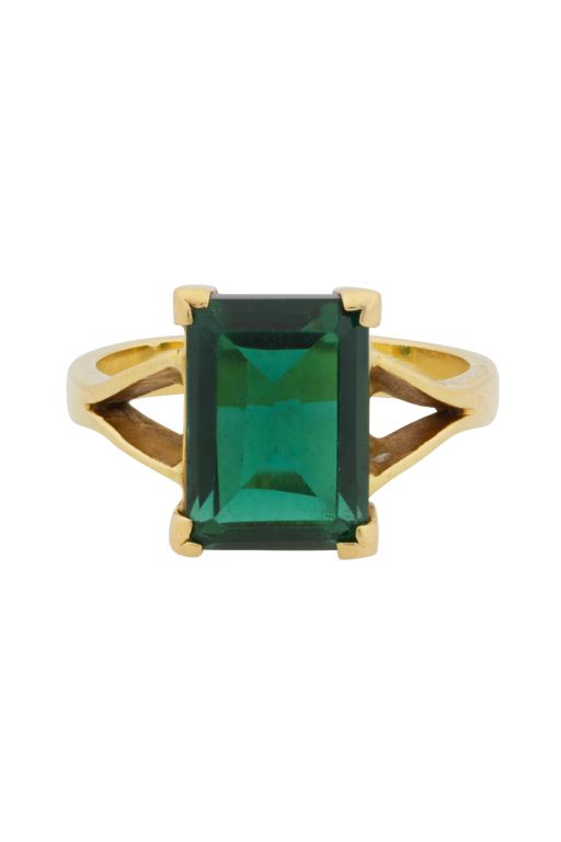 18k Yellow Gold Prasiolite Ring
