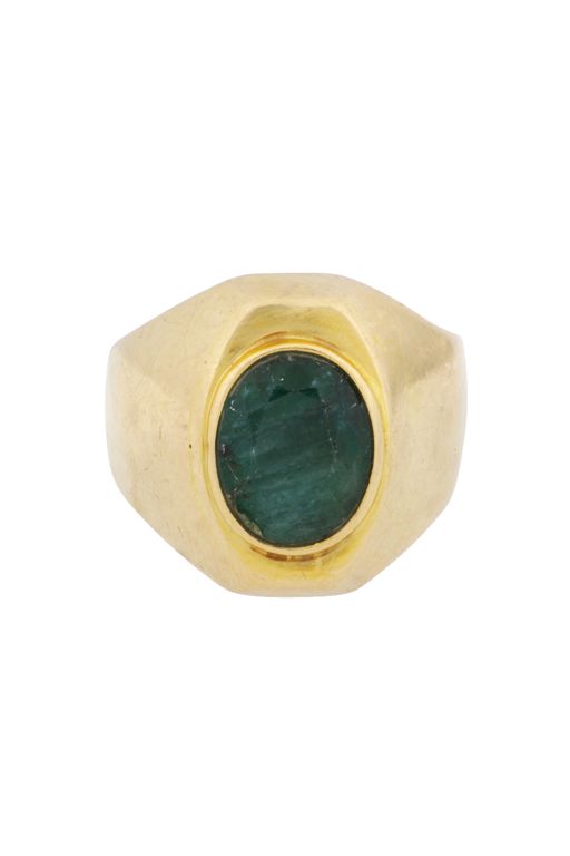18k Yellow Gold Emerald Ring