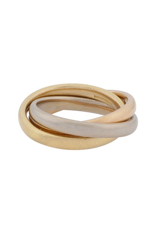 18k Yellow, Rose and White Gold Trinity Band Ring