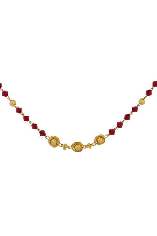 20k Yellow Gold Paste Bead Necklace