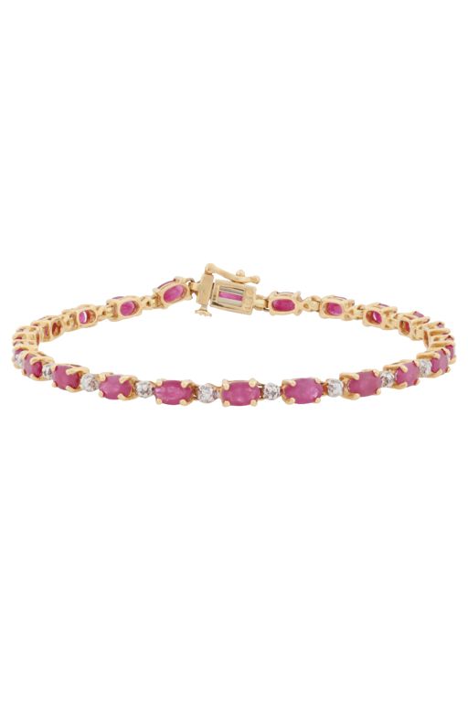 14k Gold Ruby and Diamond Bracelet