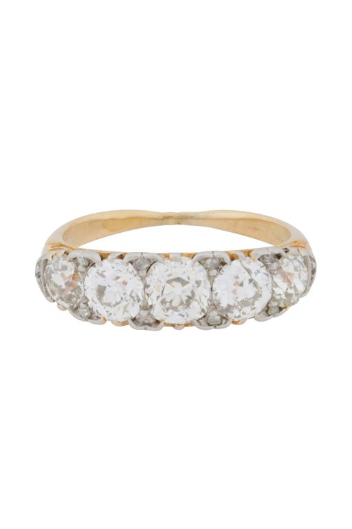 Yellow Gold and Platinum Diamond Ring