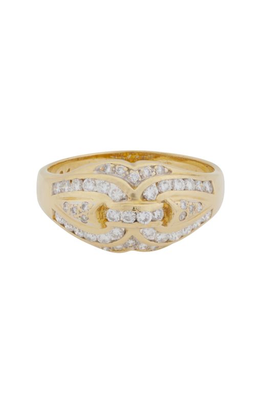 18k Yellow Gold Diamond Knot Ring