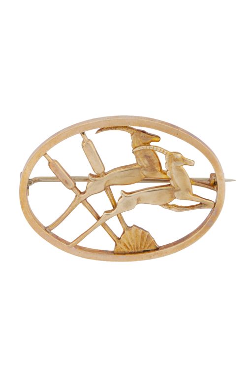 9k Yellow Gold Gazelle Brooch