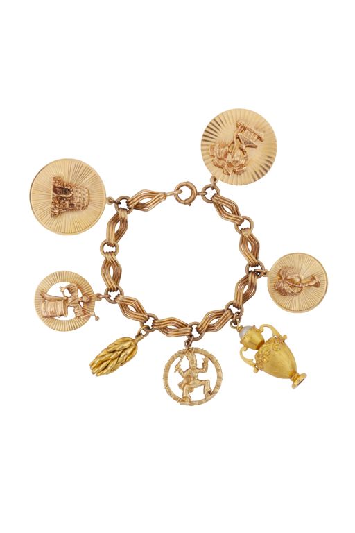 Yellow Gold Charm Chain Bracelet