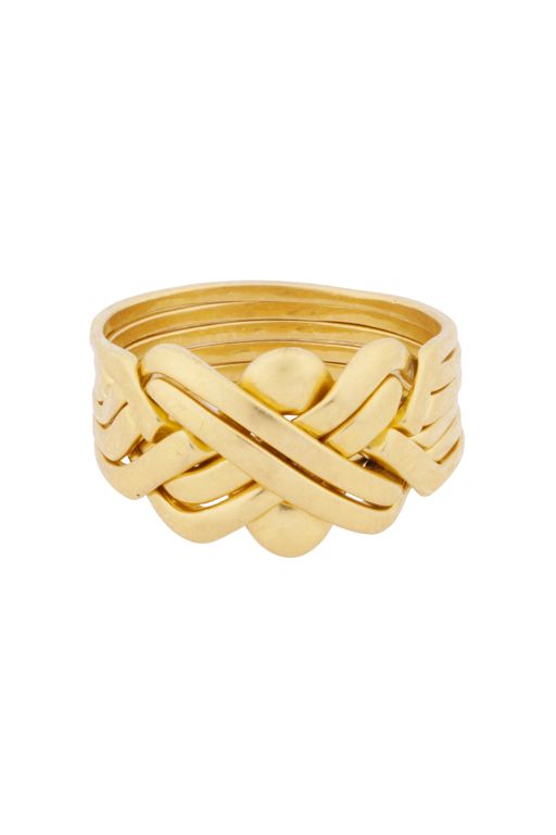 18k Yellow Gold Multi-Band Crossover Ring
