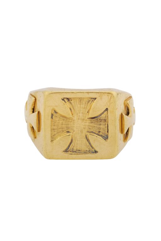 18k Yellow Gold Maltese Cross Signet Ring