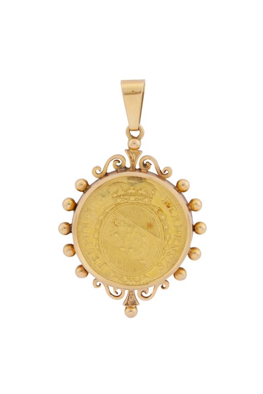 18k and 21k Yellow Gold Medallion Pendant