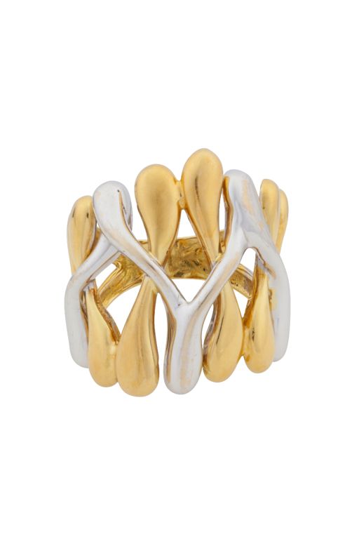 18k Yellow and White Gold Band Ring