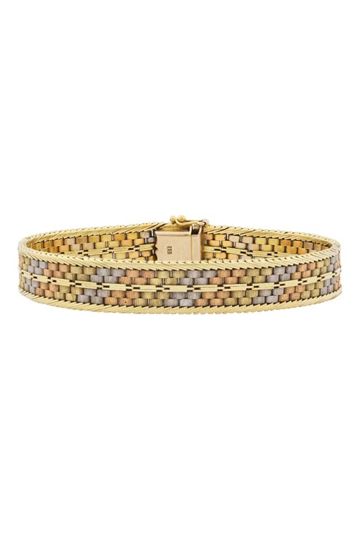 18k Yellow, Rose and White Gold Link Bracelet