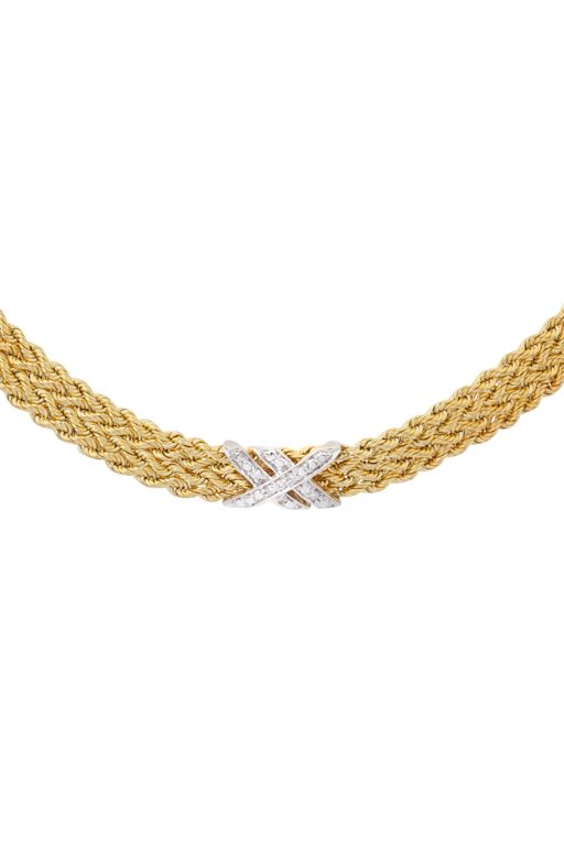 14k Yellow and White Gold Chain Necklace