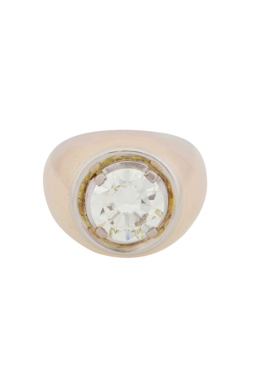 10k Yellow and White Gold Diamond Solitaire Ring