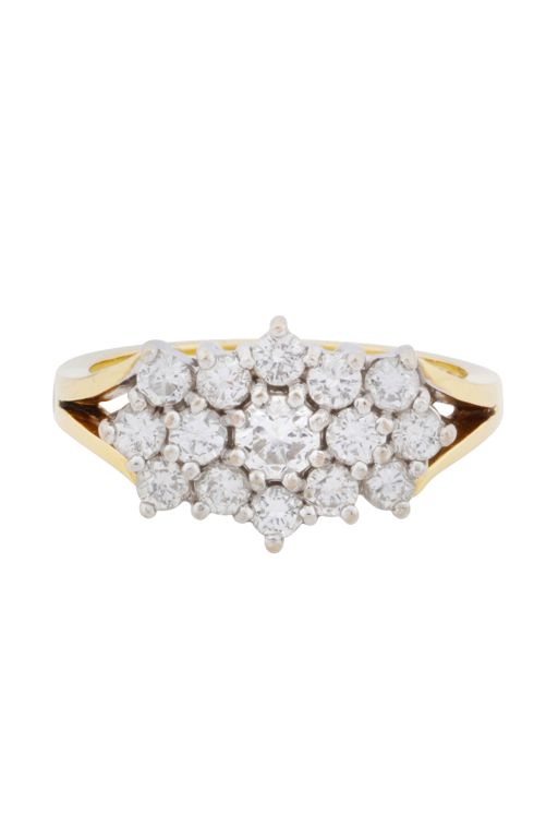 18k White and Yellow Gold Diamond Dress Ring