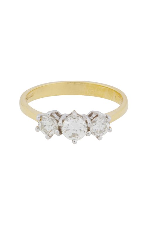 18k Yellow and White Gold Diamond Ring