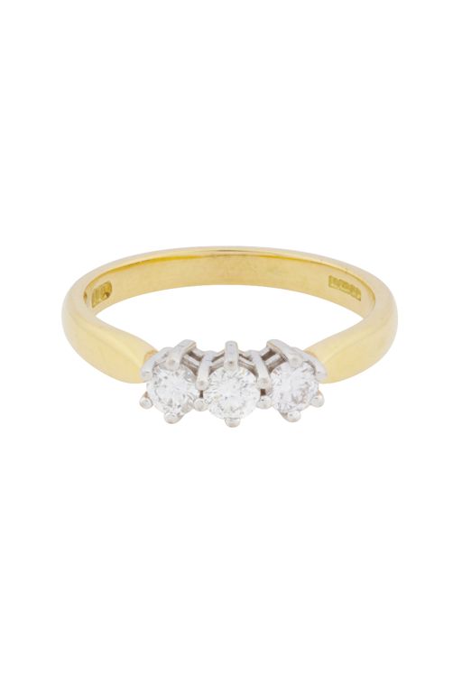 18k Yellow and White Gold Diamond Ring
