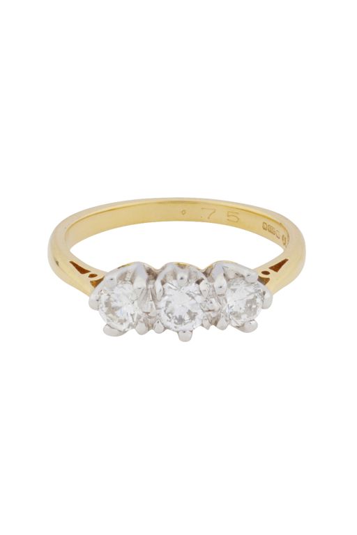 18k Yellow and White Gold Diamond Ring